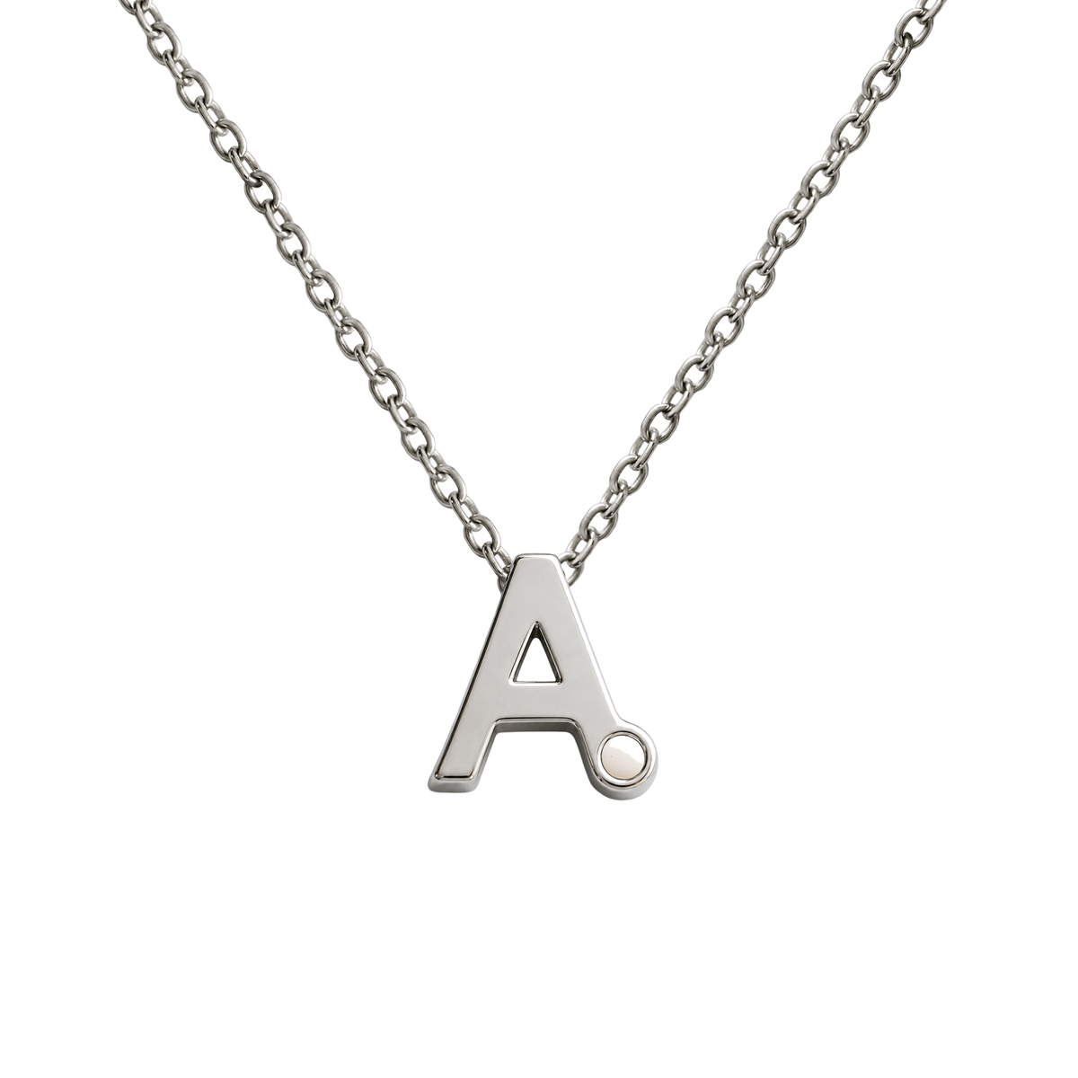 Alix Muttermilch Initialen-Kette aus rhodiniertem Sterlingsilber mit dem Buchstaben A
